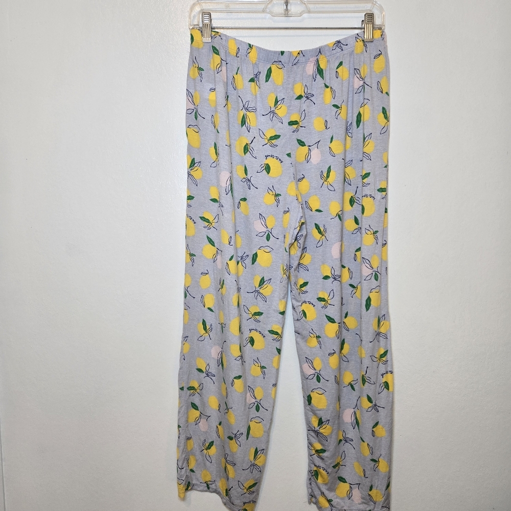 Kate Spade Womens Pocketed Lounge Pants Medium Lemon Pattern - Picture 2 of 5